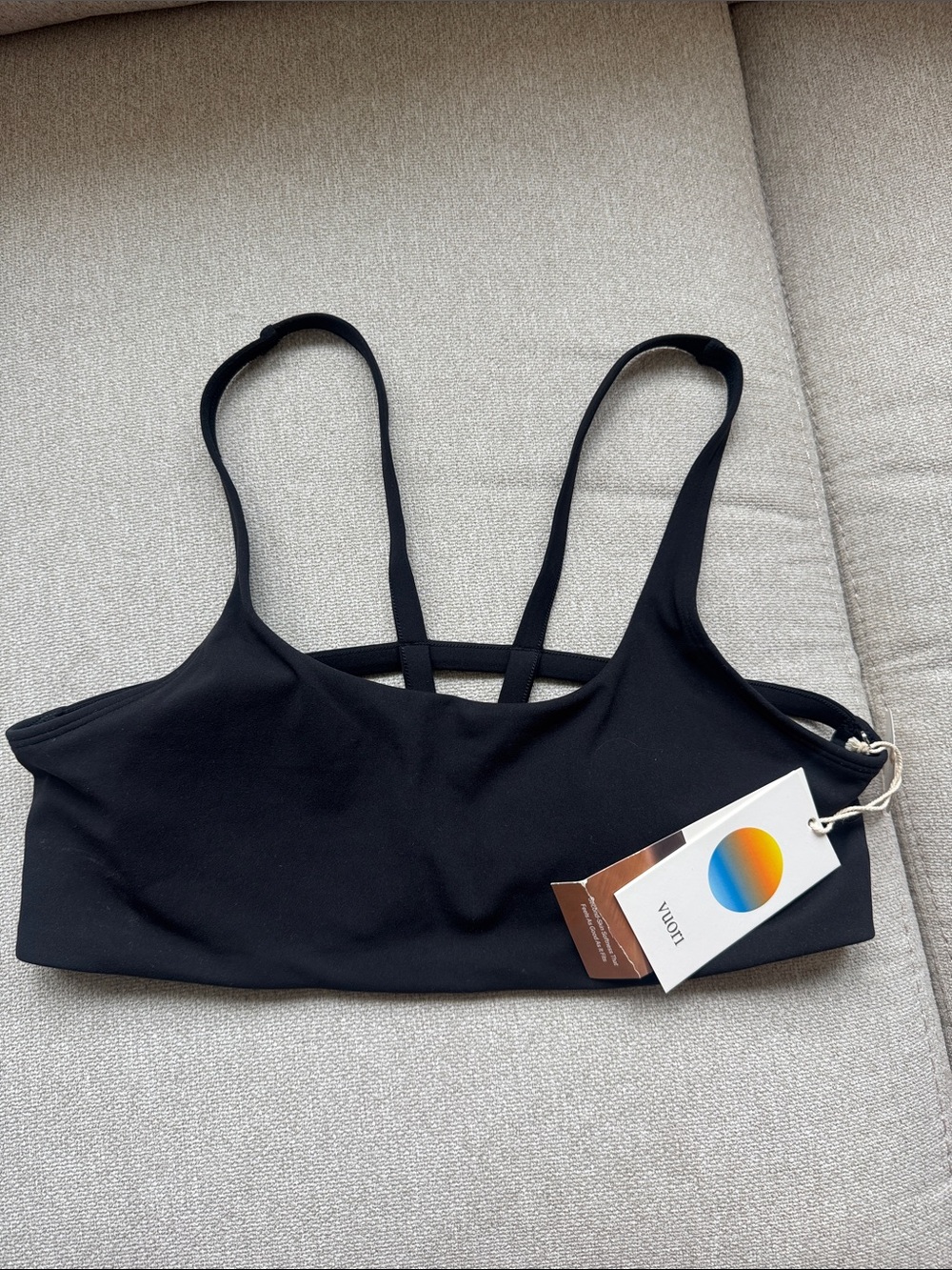 Vuori Black Scoop-Front Sports Bralette